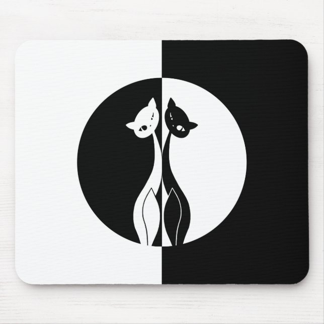 Mousepad Gatos preto e branco (Frente)