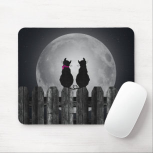 Mousepad Gatos Pretos à Lua