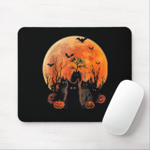 Mousepad Gatos Pretos Lua Cheia Engraçado Amante de Animais