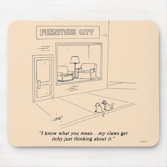Mousepad Gatos que agarram a mobília (Frente)