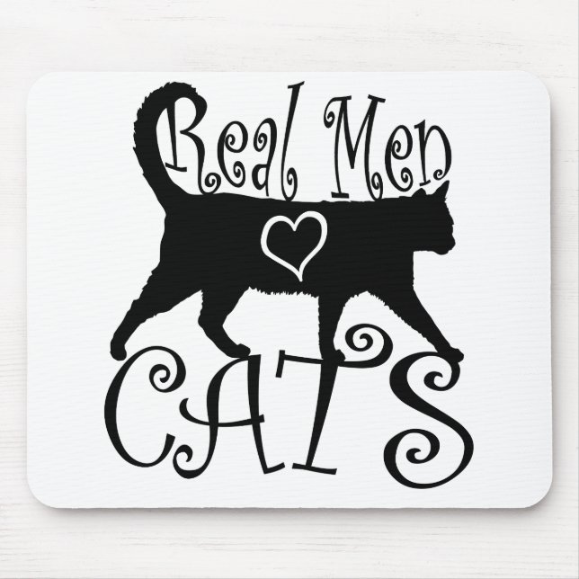 Mousepad Gatos reais do amor dos homens no design à moda (Frente)