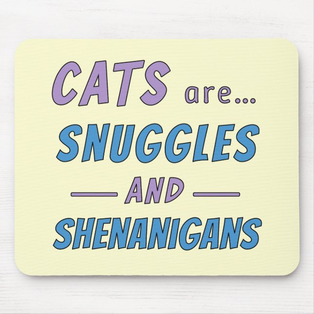 Mousepad Gatos são Abraços e Travessuras (Frente)