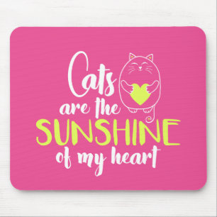 Mousepad Gatos são o Sol do Meu Pad do Mouse Cardíaco