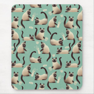 Mousepad Gatos Siameses Ruins A Arrancar Coisas