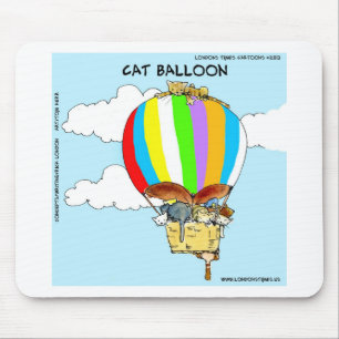 Mousepad Gatos Voadores Desenho Animado Divertido