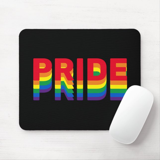 Mousepad Gay do arco-íris retrô negro lgbt lgbtq queer (Com mouse)