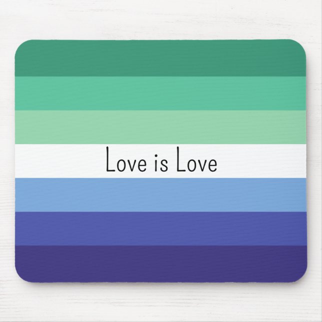 Mousepad Gay LGBTQ Sinalizador Love é Love Custom Text (Frente)