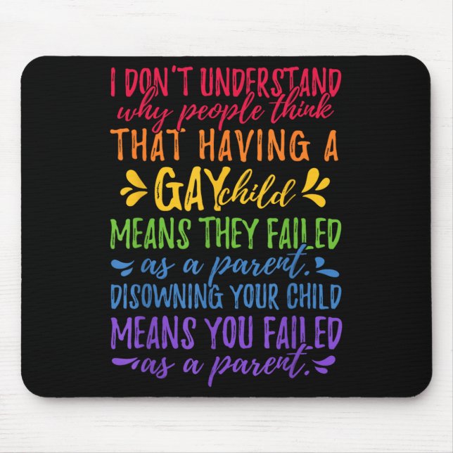 Mousepad Gay Pride - Proud Parent Mom Dad Parenting Quote  (Frente)