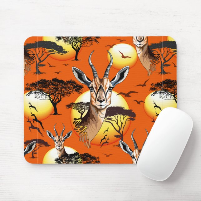 Mousepad Gazelle African Antelope Wild Animal (Com mouse)