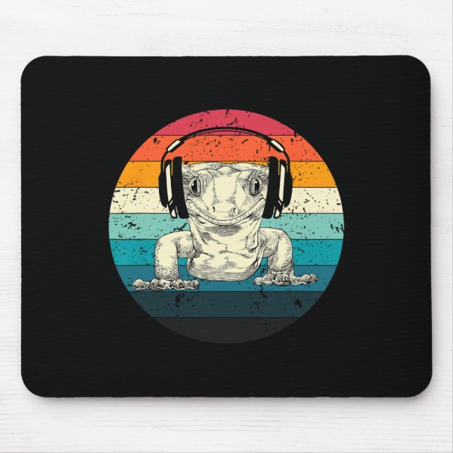 Mousepad Gecko Cresta Jogando Vídeo Jogo Engraçado Gamers (Frente)