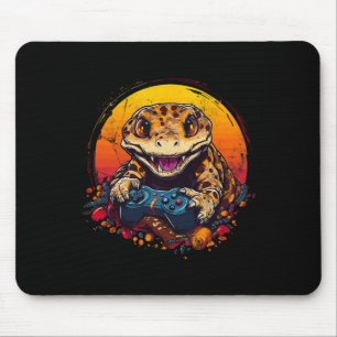Mousepad Gecko Jogando Vídeo Jogo Lizard & Répteis Gam