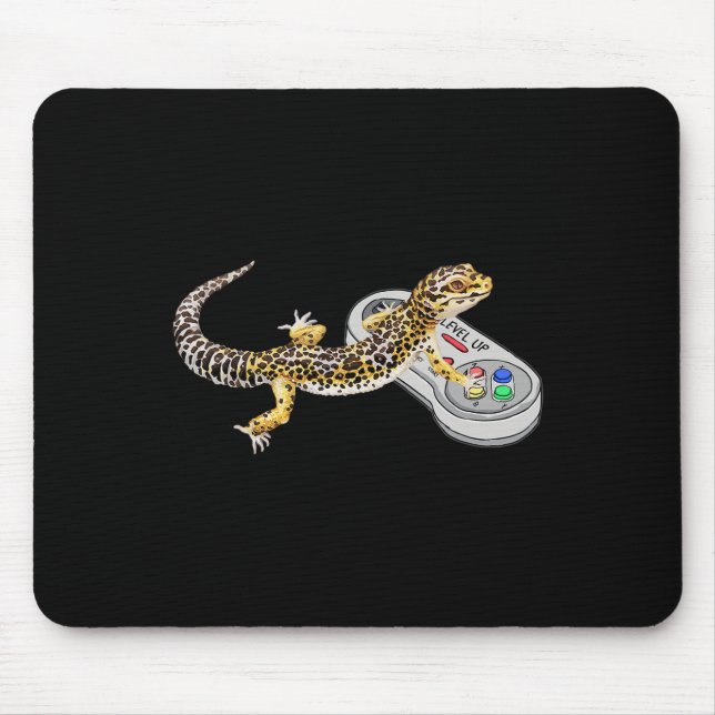 Mousepad Gecko Jogando Vídeo Jogo Lizard &amp; Répteis Gam (Frente)