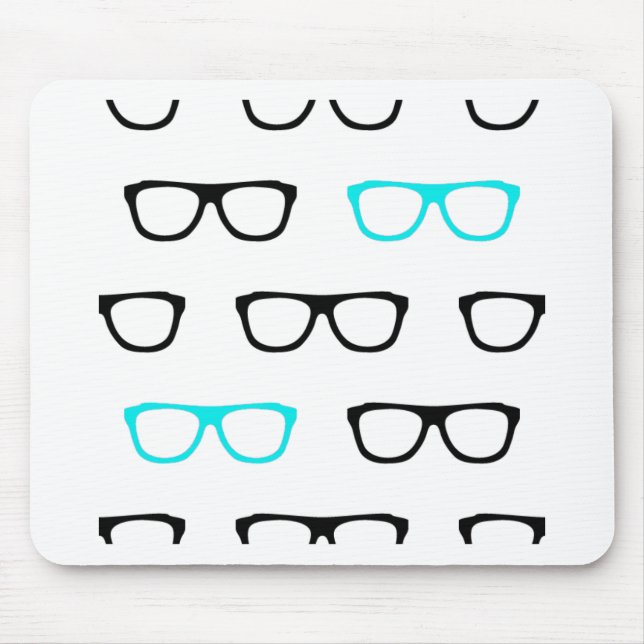 Mousepad geek azul de óculos geeks (Frente)