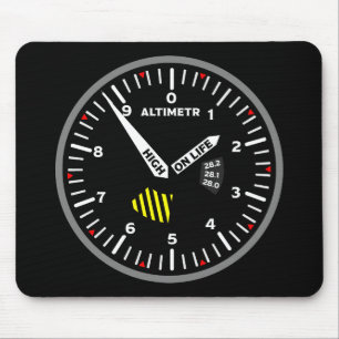 Mousepad Geek de Aviação do Piloto Altimetro