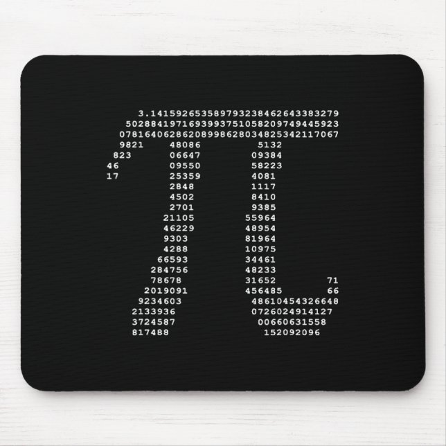 Mousepad Geek De Matemática Pi Day Ascii Pi 3.14 (Frente)