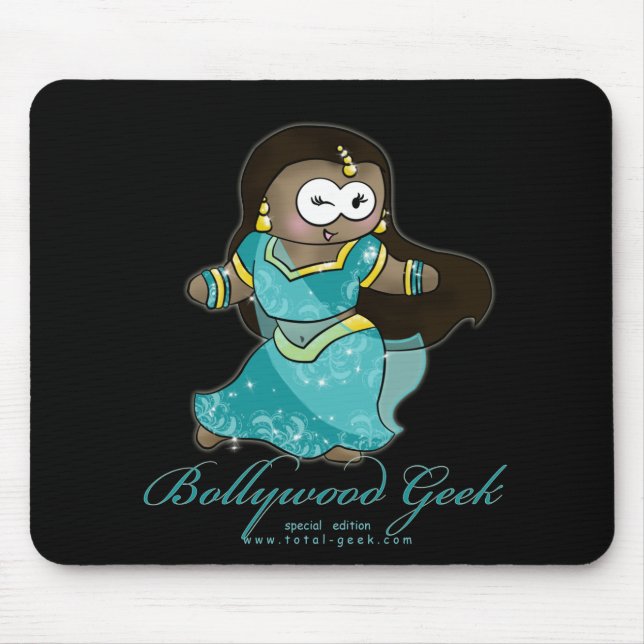 Mousepad geek do bollywood para a cópia preta, texto do (Frente)