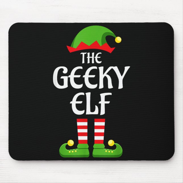Mousepad Geeky Elf Family Matching Group Christmas Geek  (Frente)