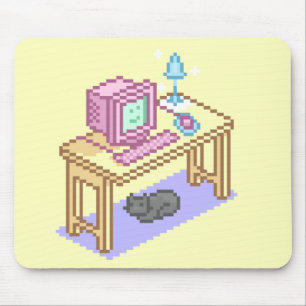 Mousepad Geeky Girly Yellow Pixel Art Computador