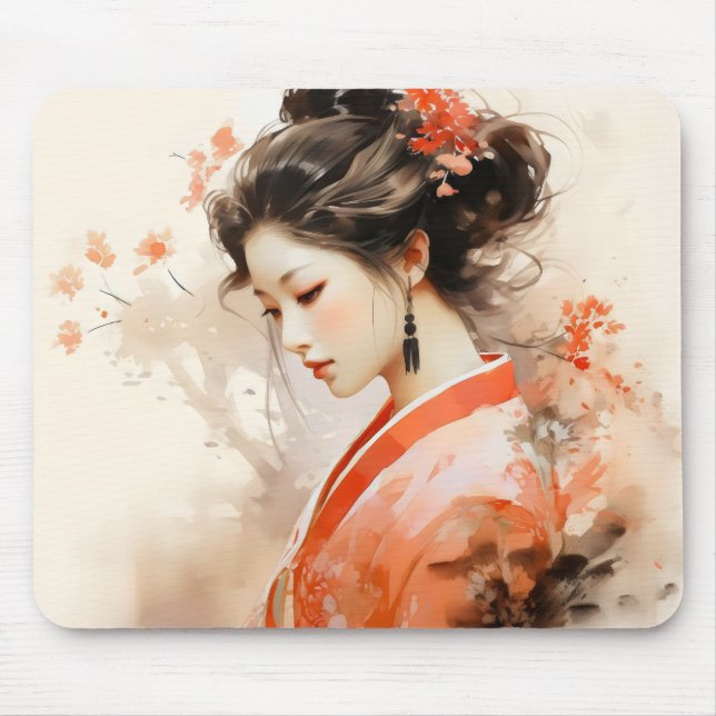 Mousepad Geisha Orange Ink (Frente)