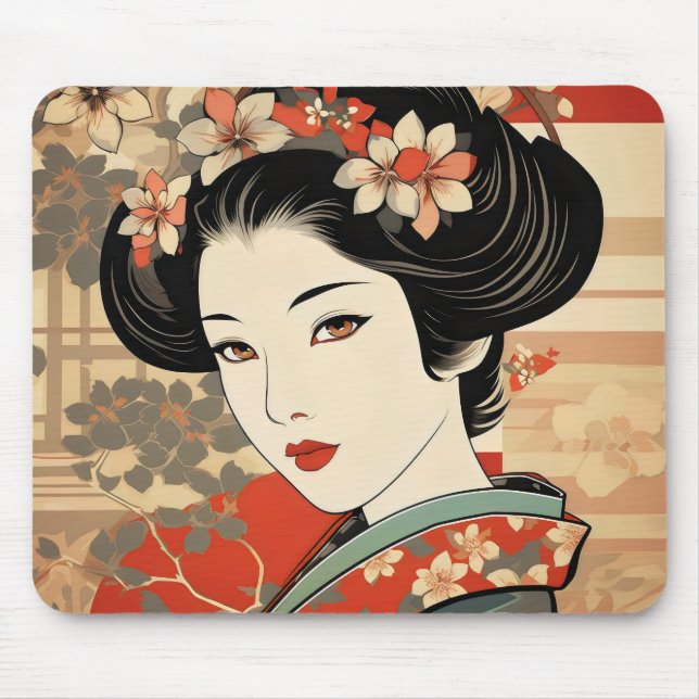 Mousepad Geisha Traditional Ukiyo-e (Frente)