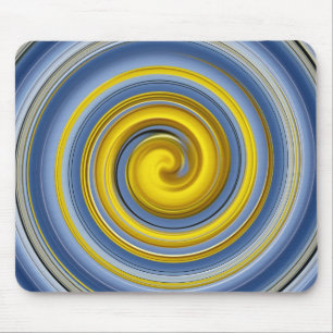 Mousepad gelb-blaue Spirale
