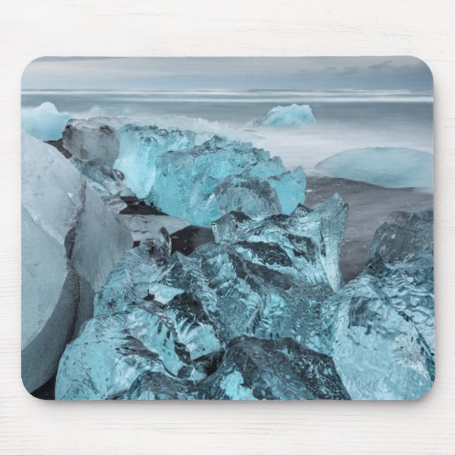 Mousepad Gelo azul na praia, Islândia (Frente)