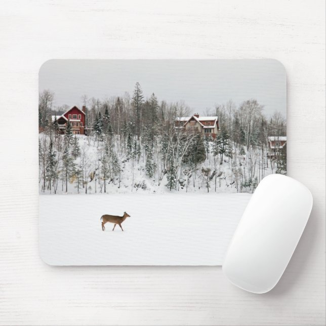 Mousepad Gelo e neve | Veado em Snow Quebec, Canadá (Com mouse)