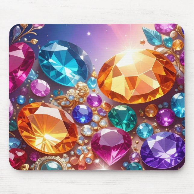 Mousepad Gemas e Joias Coloridas (Frente)