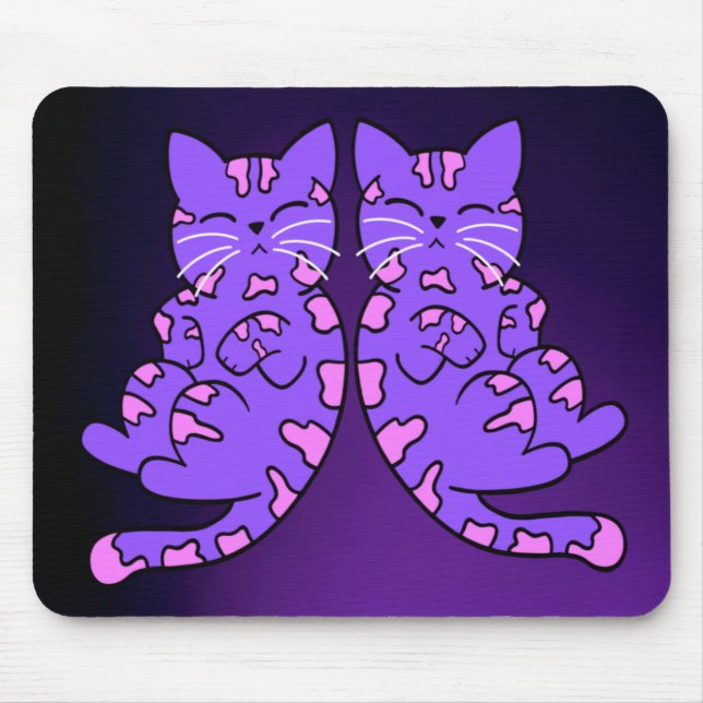 Mousepad Gêmeos de Kitten Roxos (Frente)