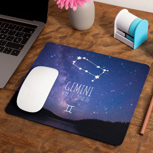 Mousepad Gemini   Constelação Zodiac Personalizada
