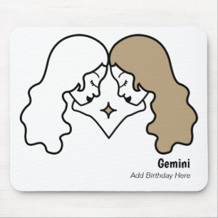Mousepad Gemini, os gêmeos personalizaram o aniversário d