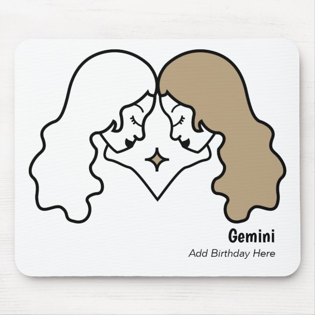 Mousepad Gemini, os gêmeos personalizaram o aniversário do  (Frente)