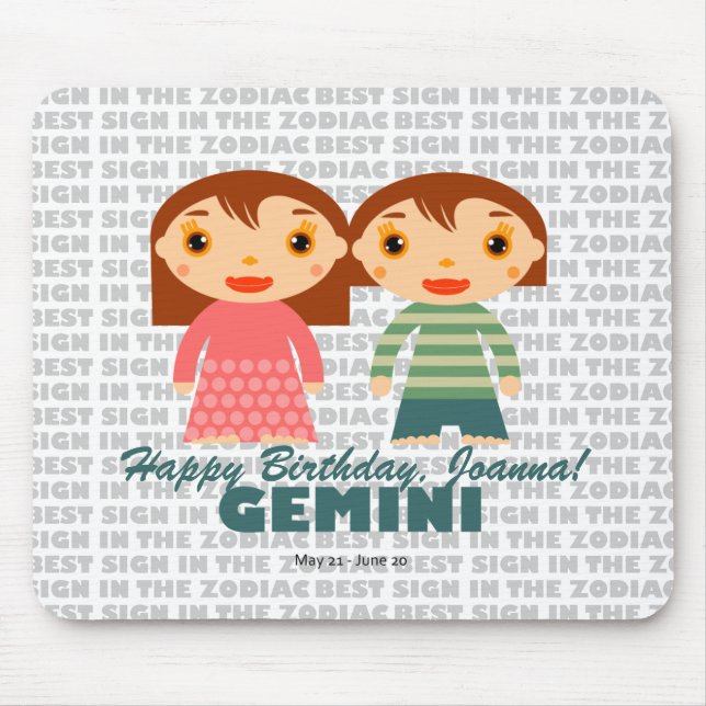 Mousepad Gemini Zodiac para crianças (Frente)