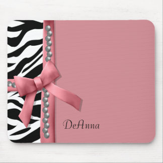 Mousepad Gems Zebra Rosa E Branca
