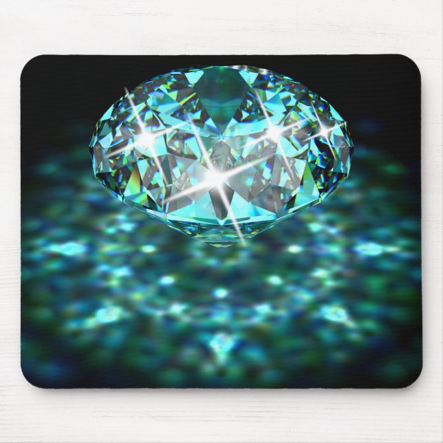 Mousepad Gemstone elegante preto-branco (Frente)