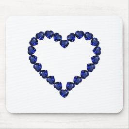 Mousepad Gemstone Sapphire Blue Heart