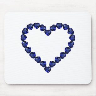 Mousepad Gemstone Sapphire Blue Heart