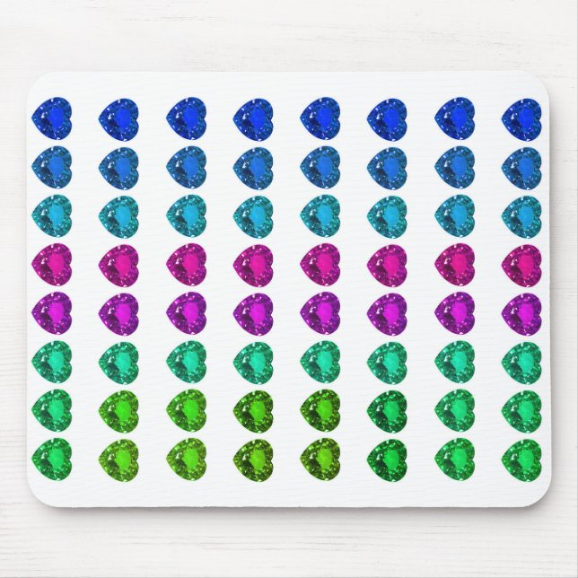 Mousepad Gemstones coronários coloridos (Frente)