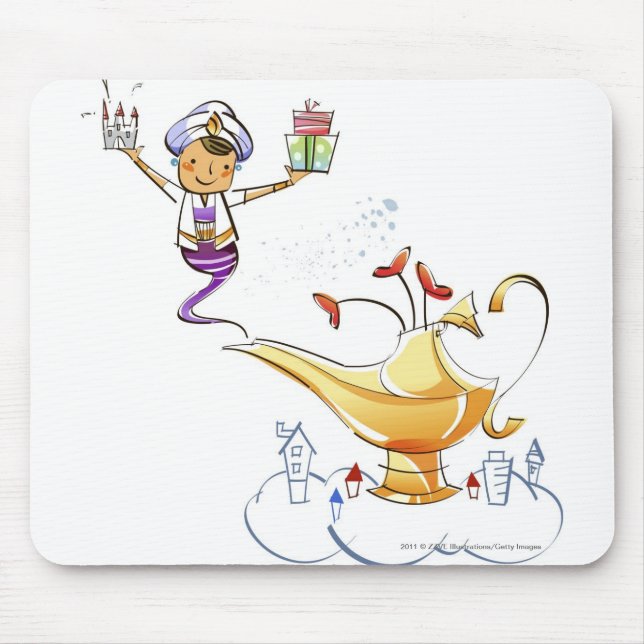 Mousepad Génios que trazem uma casa e presentes de uma (Frente)