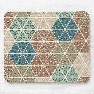 Mousepad Geo exterior XI teste padrão tribal azul & verde