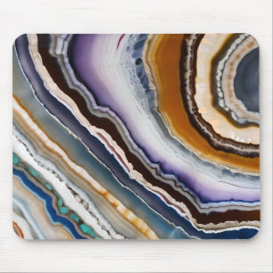 Mousepad Geode Agata Azul Terracotta Azul Preto Branco