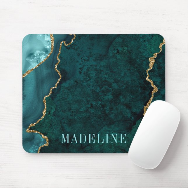 Mousepad Geodo de Mármore do Mármaco de Mola Molhada Modern (Com mouse)