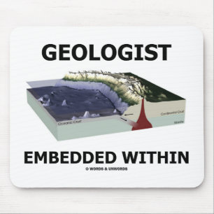 Mousepad Geólogo encaixado dentro (zona do Subduction)