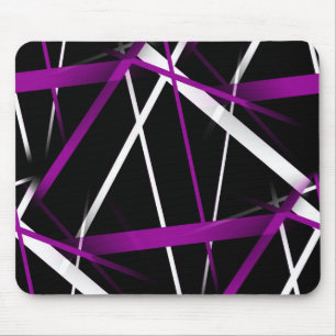 Mousepad Geometria Urbana Preto Branco Roxo