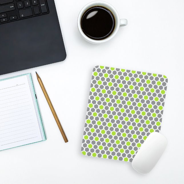 Mousepad Geométrica das Cinzas Verdes Modernas (Criador carregado)