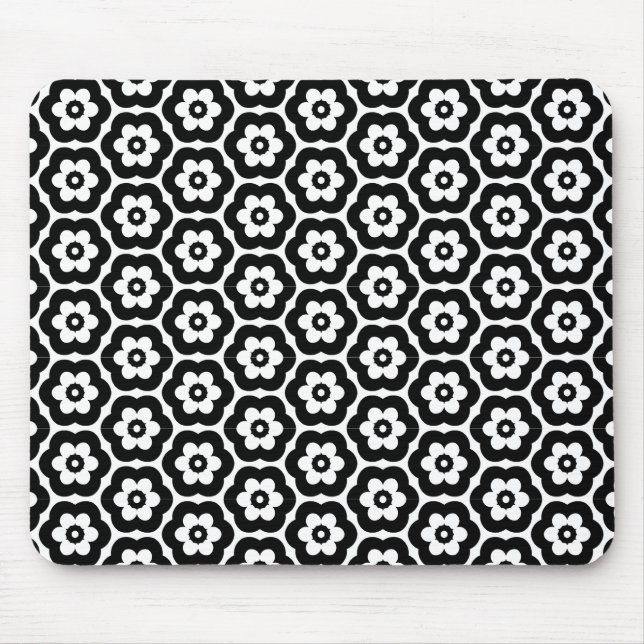 Mousepad Geométrico 280514 (03) - Preto em branco (Frente)