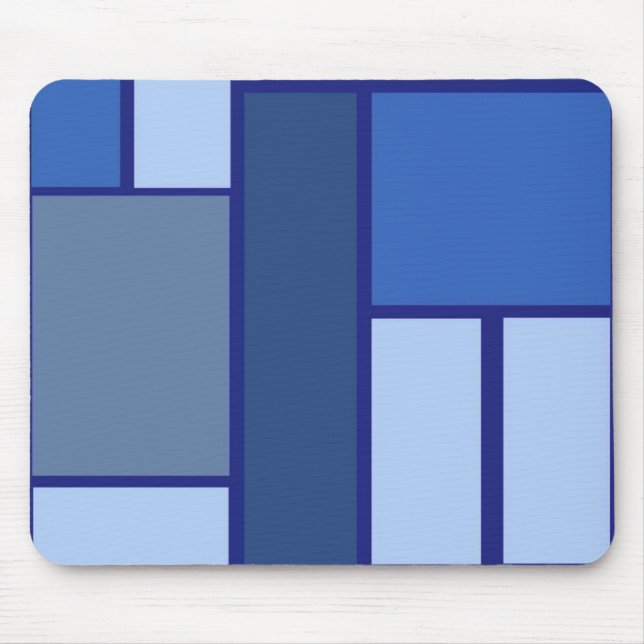 Mousepad Geométrico ao Quadrado Azul - Forma e Cor de Emoçã (Frente)