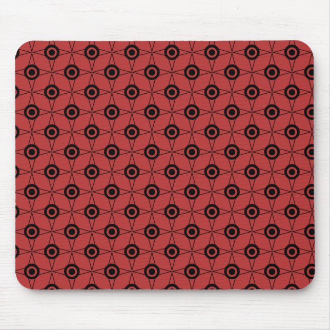 Mousepad Geométrico do Funk Retro, Vermelho (Frente)