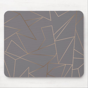 Mousepad Geométrico minimalista elegante e rosa de ouro Fa