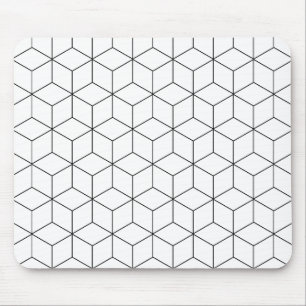 Mousepad Geométrico Moderno, Preto E Branco